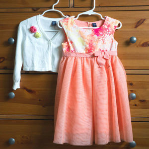 Gap Baby Bundle Tulle Dress & White Cardigan 3T